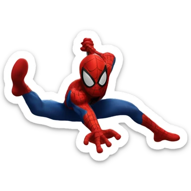 Spider man swinging around nyc sticker