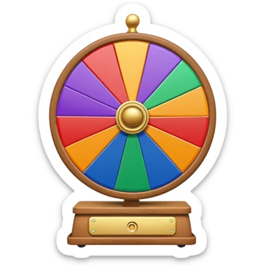 can you make me a prize wheel with the colors red, yellow, green, blue, orange, purple sticker