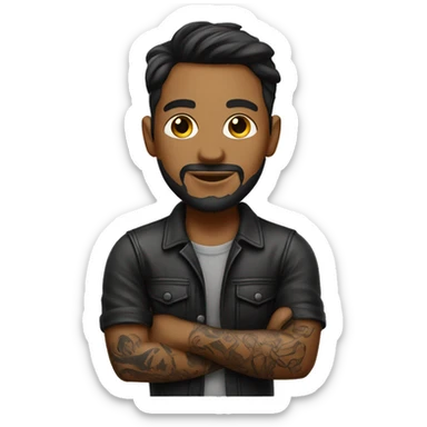 male tattoo artist with leather boots sticker