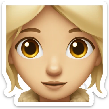 Blonde girl with Scruffy light brown medium sized dog with look into your soul human eyes sticker