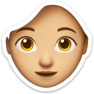 girl with brown hair holding laptop sticker