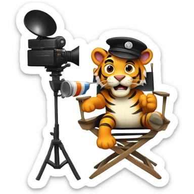 Movie producer male tiger sticker