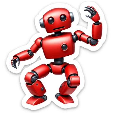 dancing red robot  sticker