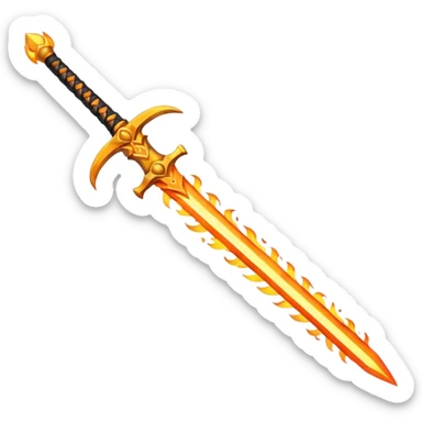 fire sword striking down sticker