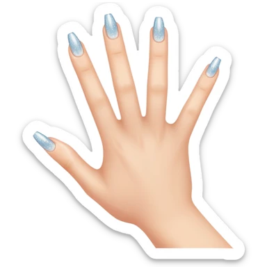 hand with neatly trimmed nails, sparkling clean, friendly and simple sticker