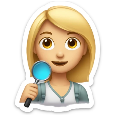 girl with magnifying glas sticker