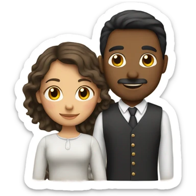 A loving couple, the girl is Spanish and the guy is English sticker