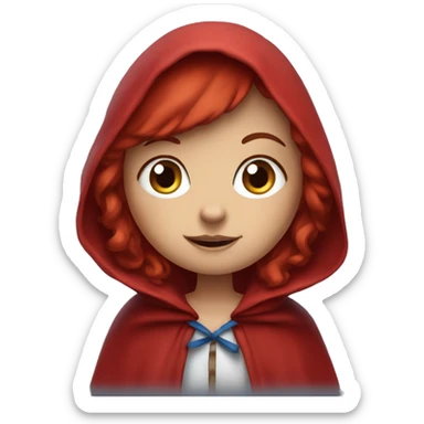 little red riding hood with red hair amd blue eyes sticker
