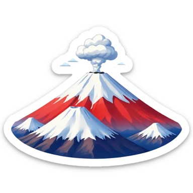 Mount Fuji with red color sticker
