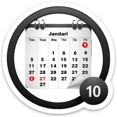 calendar with a circled date sticker