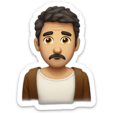 sad spanish guy with earings and no mustach sticker