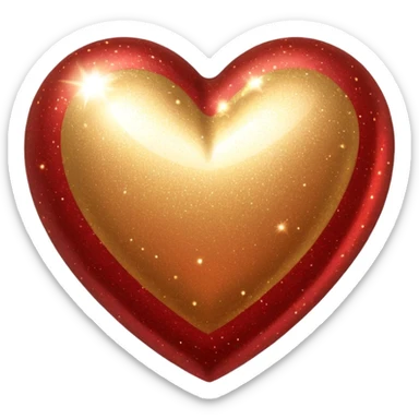 Romantic reddish-golden warm-colored sparkling Valentines vintage aesthetic object item sticker
