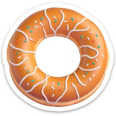 a simit, the Turkish sesame bread ring, 3D emoji style sticker