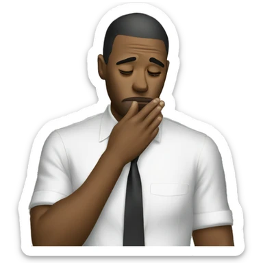 glamorous man cries and wipes away tears with dollars sticker