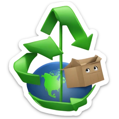 abbreviation STMB, use Recycling Symbol Emoji as the basis for this logo sticker