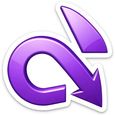 U turn arrow symbol purple sticker