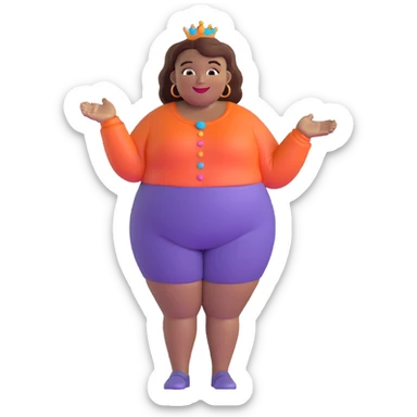 cheerful character resembling Nicole Byer sticker