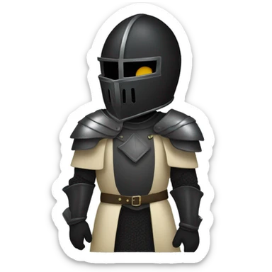 "A robust, black knight guy providing full covered in helmet." sticker