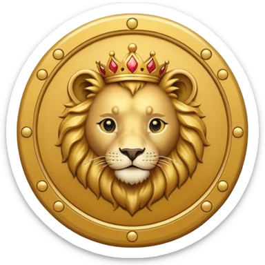 Make a round icon for a paid Black Stone subscription, gold with the number 4 and a small lion. sticker