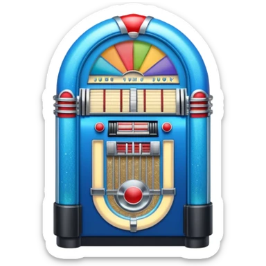 Blue ombré jukebox with glitter  sticker