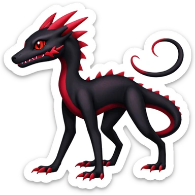 Shiny gothic Salazzle-Salandit-Umbreon-Fakémon-hybrid-creature (full body) 4 legs sticker