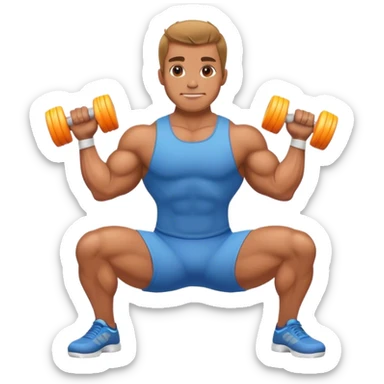 bodybuilder using foam roller sticker