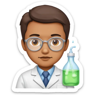 a scientist with lotion and baby oil everywhere sticker