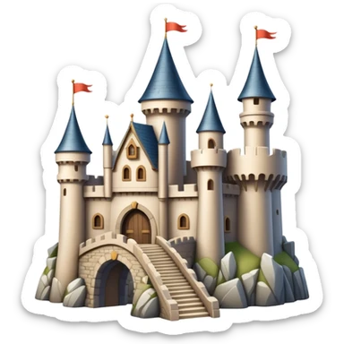 Beige fairytale castle with turrets and a drawbridge sticker