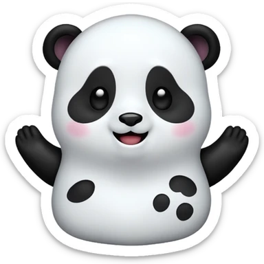 A cute ghost with panda prints all over  sticker