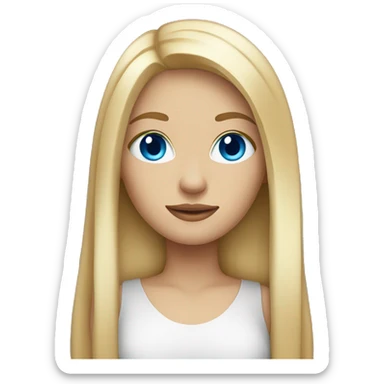 blonde girl with straight hair and blue eyes  sticker