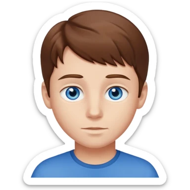 Brown haired boy with blue eyes  sticker