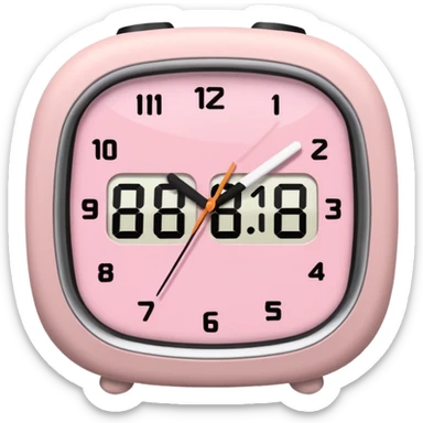 Please make me an alarm clock digital that will show six o'clock in the morning and make it in the style of ios 18.1 and aesthetic and the color is light pink  sticker