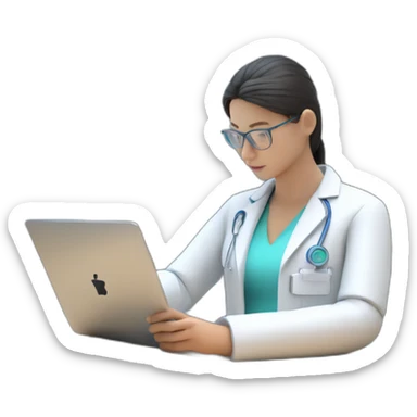 Biomedical-Engineer-studying-hologram-3d-model-of-breast sticker