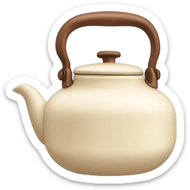 Cream colored heart shaped kettle sticker