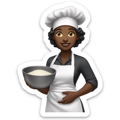 dark skinned baker woman sticker