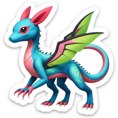 Salandit-Tropius-Flygon-Sylveon-Umbreon-fusion-Pokémon-hybrid-creature  sticker