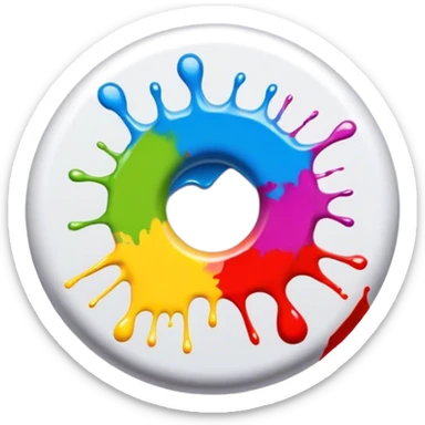 splash paint, colorful button with paint splatter and beveled edges sticker
