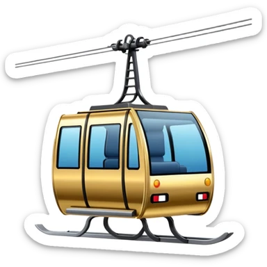 shiny gold gondola lift sticker