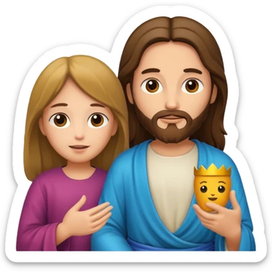 Jesus and a girl sticker