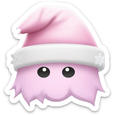 Light pink Santa hat with sparkly snowflakes  sticker
