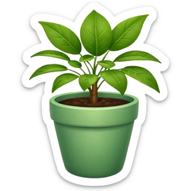plant in pot sticker