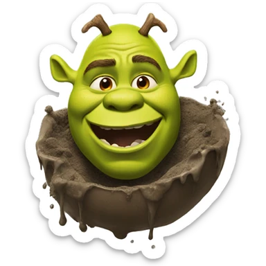 shrek eating mud sticker