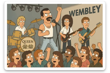 people lots of people Queen at Wembley  sticker