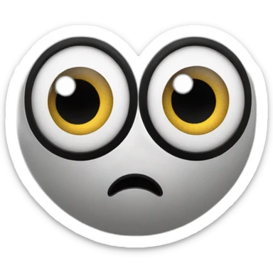 3d sphere with a cartoon hypnotic skin texture with big stupid eyes sticker