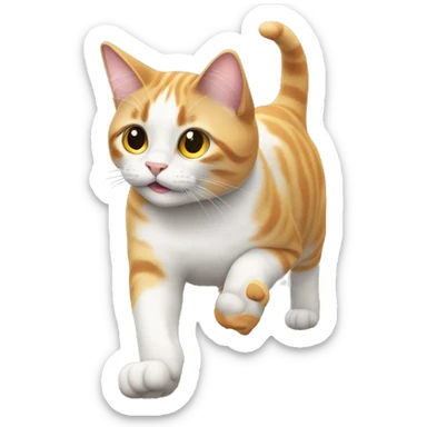 Cat going on a walk with two feet sticker