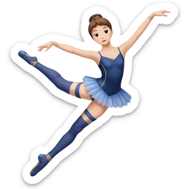 Ballet dancer in over the knee socks, leotard and brown hair sticker