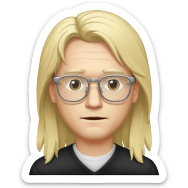 Guy with long blond hair and glasses dead  sticker