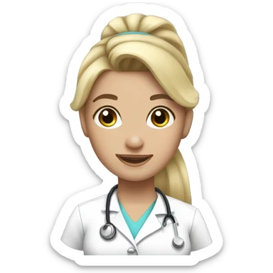 Nurse Beautiful Girl,blonde Pony Tail Hair sticker