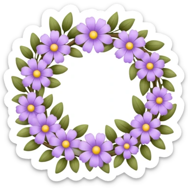 flowers wreath light purple sticker