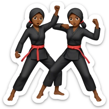 Two Indonesian Pencak silat girls in fighting position sticker